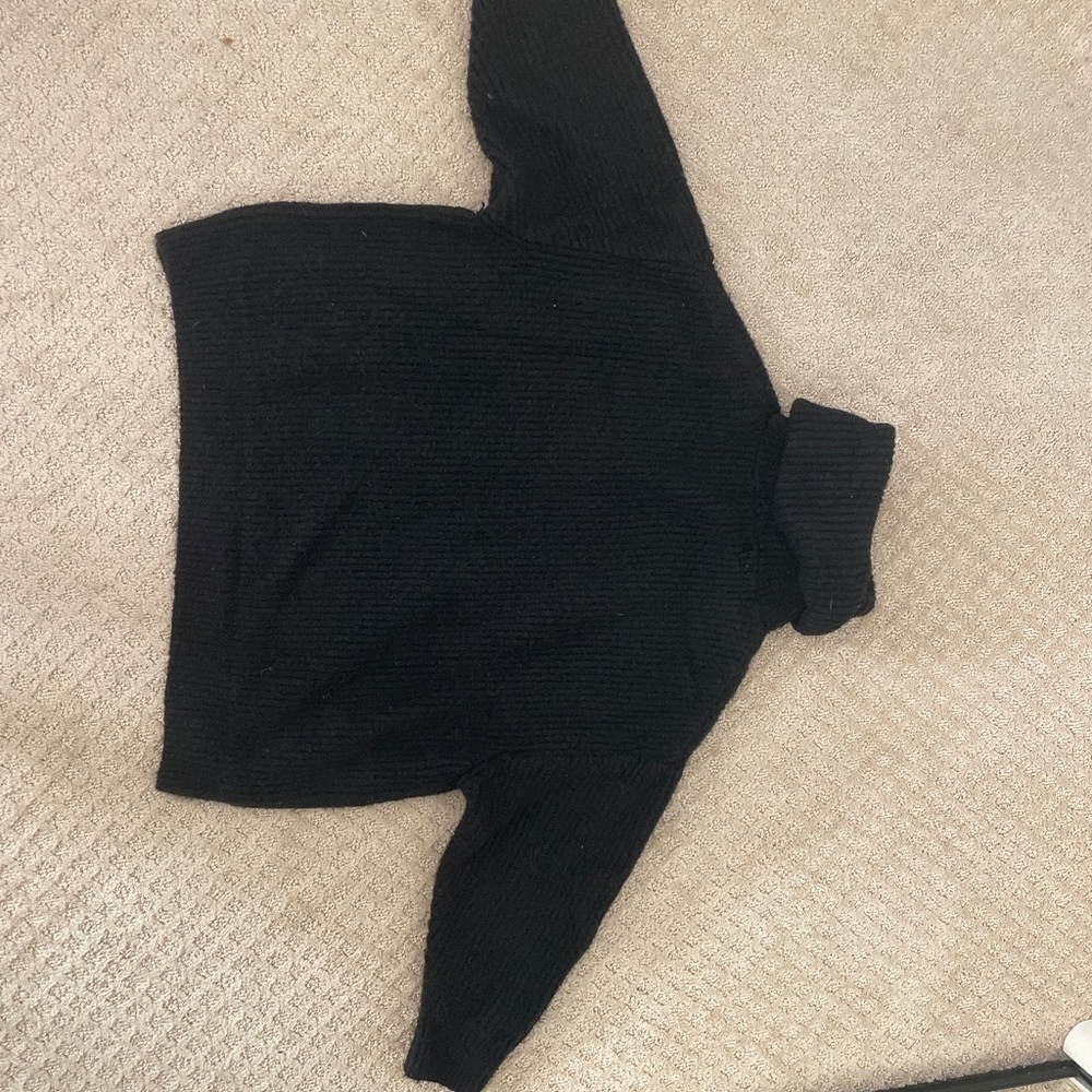 Fuzzy black turtleneck
